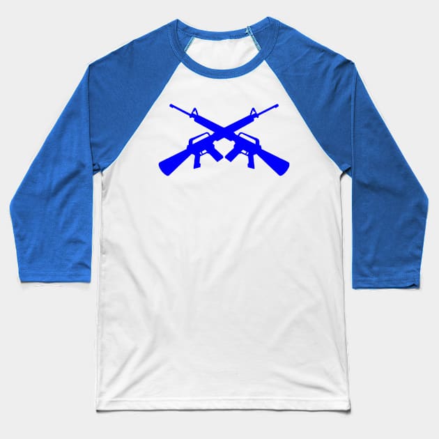 Crossed M16s Baseball T-Shirt by Cavalrysword